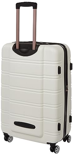 Rockland Melbourne Hardside Expandable Spinner Wheel Luggage, White, 2-Piece Set (20/28)