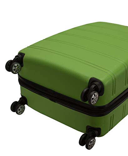 Rockland Melbourne Hardside Expandable Spinner Wheel Luggage, Green, 2-Piece Set (20/28)