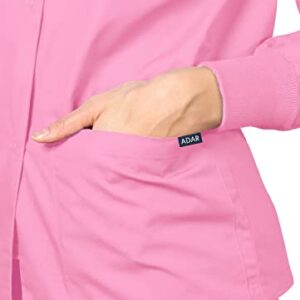 Adar Universal Scrubs for Women - Round Neck Warm-Up Scrub Jacket - 602 - Sherbet - XL