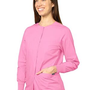 Adar Universal Scrubs for Women - Round Neck Warm-Up Scrub Jacket - 602 - Sherbet - XL