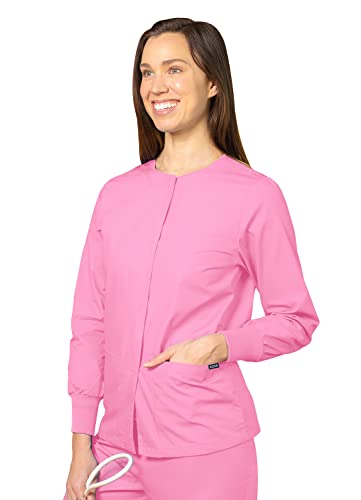 Adar Universal Scrubs for Women - Round Neck Warm-Up Scrub Jacket - 602 - Sherbet - XL