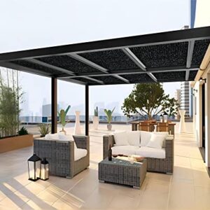 Shatex 90% 8x12ft Sun Shade Fabric for Pergola Cover Porch Vertical Screen, Black