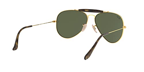 Ray-Ban RB3029 Outdoorsman II Aviator Sunglasses, Gold/G-15 Green, 62 mm