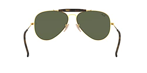 Ray-Ban RB3029 Outdoorsman II Aviator Sunglasses, Gold/G-15 Green, 62 mm