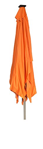 Trademark Innovations Rectangular Solar Powered LED Lighted Patio Umbrella - 10' x 6.5' (Orange)