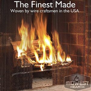 Midwest Hearth Fireplace Mesh Screen Curtain 20" High. Two 24" Wide Panels. Made in USA (Black)