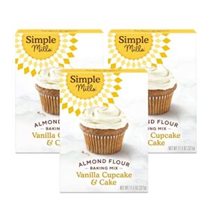 almond flour baking mix, vanilla cupcake & cake mix - gluten free, plant based, paleo friendly, 11.5 ounce (pack of 3)