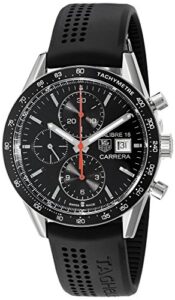 tag heuer men's cv201ak.ft6040 analog display swiss automatic black watch