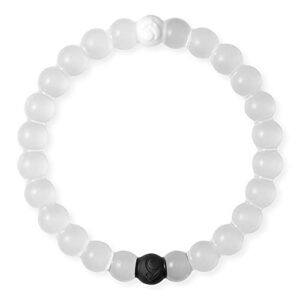 lokai beaded bracelets for women & men, classic clear style - mental health awareness bracelet encourages mental wellness slides-on for comfortable fit - silicone stretch bead bracelet jewelry