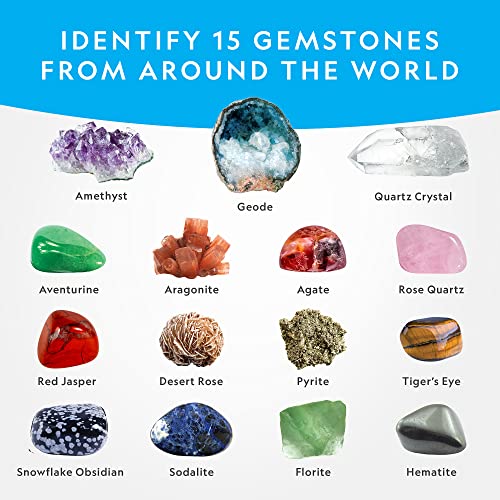NATIONAL GEOGRAPHIC Mega Gemstone Dig Kit – Dig Up 15 Real Gemstones and Crystals, Science Kit for Kids, Gem Digging Kit, Gift for Girls and Boys, Mining Kit, Rock Collection (Amazon Exclusive)