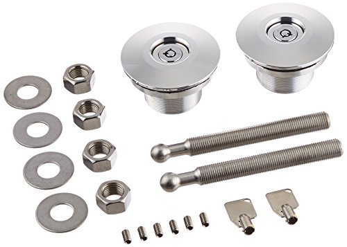 Quik-Latch Products QL-50L-LP/P Polished Aluminum Low Profile Locking Quick Release Hood Pin Kit