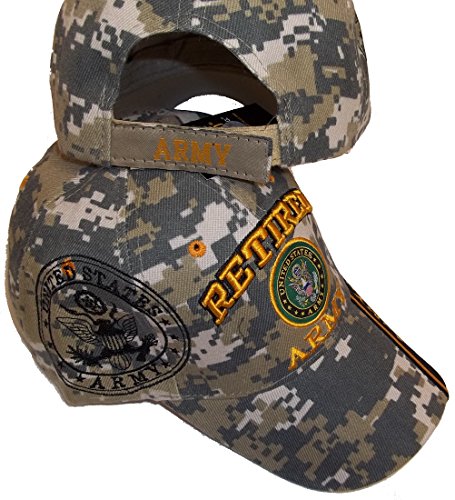 Retired Army Camo w/ Seal Embroidered Baseball Cap Hat USA US Military Licensed