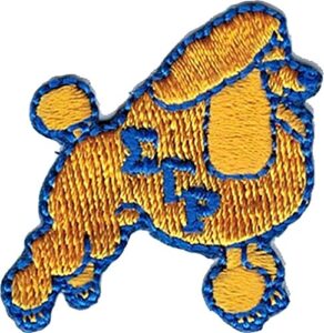 sigma gamma rho poodle iron-on patch [1.25" - r...