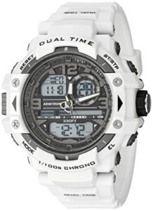 armitron sport men's 20/5062wht analog-digital chronograph white resin strap watch