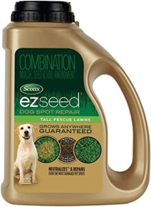 scotts ez seed dog spot repair tall fescue lawns - 2 lb., combination mulch, seed and soil amendment includes protectant and tackifier, neutralizes and repairs up to 100 dog spots