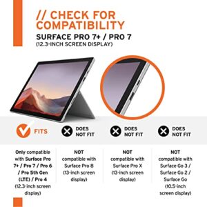 URBAN ARMOR GEAR UAG Designed for Microsoft Surface Pro 7 Plus, Pro 7, Pro 6, Pro 5th Gen (2017) (LTE), Pro 4 Feather-Light Rugged [Black] Aluminum Stand Military Drop Tested Case