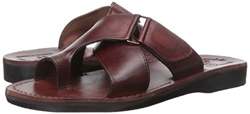 Asher - Leather Slide On Sandal - Brown