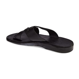 jerusalem sandals jesse - leather woven strap sandal - black