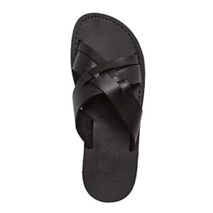 Jerusalem Sandals Jesse - Leather Woven Strap Sandal - Black