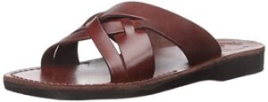 jerusalem sandals jesse - leather woven strap sandal - brown
