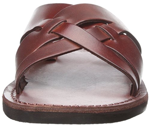 Jerusalem Sandals Jesse - Leather Woven Strap Sandal - Brown