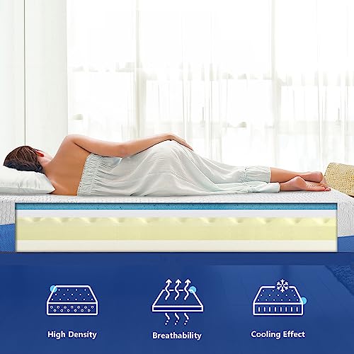 Olee Sleep Aquarius 10-Inch Memory Foam Mattress Blue Twin