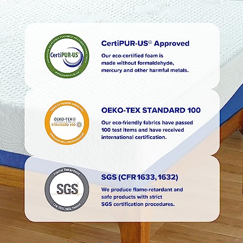 Olee Sleep Aquarius 10-Inch Memory Foam Mattress Blue Twin