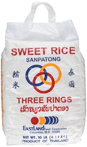 three rings thai sticky rice (sweet rice), 160 ounce