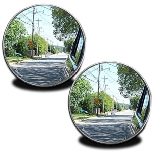 zento deals pack of two 2 inch stick-on rearview blind spot mirrors aluminum border thin car mirrors