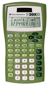 texas instruments ti-30x iis 2-line solar/battery-powered scientific calculator, lime green
