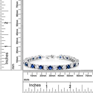 Sparkling Multi-Color Round Cubic Zirconia CZ Women's Tennis Bracelet (7.50 cttw, 7 Inch), Blue and White