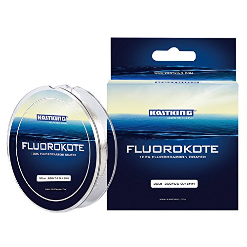 KastKing FluoroKote Fishing Line 100 Percent Pure Fluorocarbon Coated 15LB 300Yds 274M Premium Spool Clear