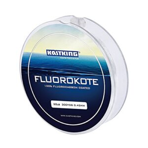 KastKing FluoroKote Fishing Line 100 Percent Pure Fluorocarbon Coated 15LB 300Yds 274M Premium Spool Clear