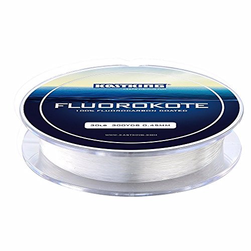 KastKing FluoroKote Fishing Line 100 Percent Pure Fluorocarbon Coated 15LB 300Yds 274M Premium Spool Clear