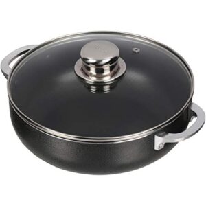 imusa usa 3.2-quart nonstick charcoal caldero (dutch oven) with glass lid,black