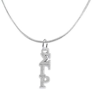 sigma gamma rho-licensed sorority jewelry manufacturer, adjustable snake chain lavaliere/necklace, hypoallergenic safe-no nickel, no lead, and no poisonous cadmium