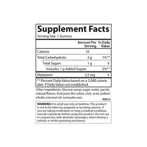 Carlson - Melatonin Gummies, 2.5 mg, Healthy Sleep, Promotes Relaxation, Natural Strawberry Flavor, 60 Gummies