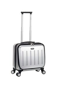 rockland revolution hardside rolling computer case, silver, carry-on 17-inch