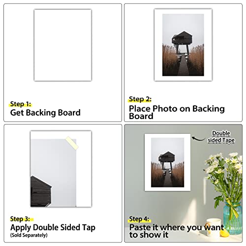 Golden State Art, 11x14 Picture Mat Matte Backerboards for Framing. Pack Contains 50 Backing Boards (White, 50 Pack)