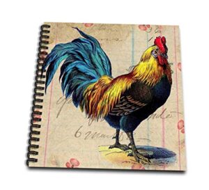 3drose vintage rooster digital art by angelandspot-mini notepad, 4 by 4" (db_108229_3)