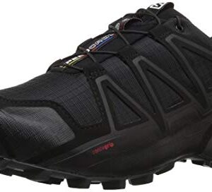 Salomon Men's Speedcross 4 Trail Running, Black/Black/Black Metallic, 12