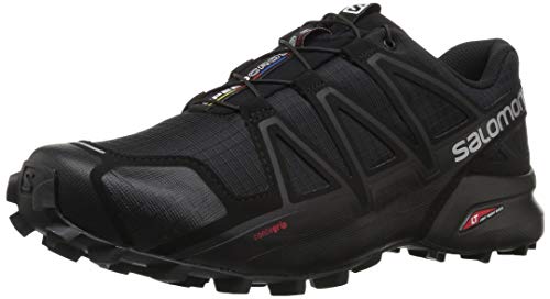 Salomon Men's Speedcross 4 Trail Running, Black/Black/Black Metallic, 12