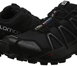 Salomon Men's Speedcross 4 Trail Running, Black/Black/Black Metallic, 12
