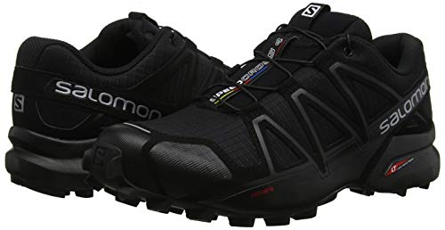 Salomon Men's Speedcross 4 Trail Running, Black/Black/Black Metallic, 12