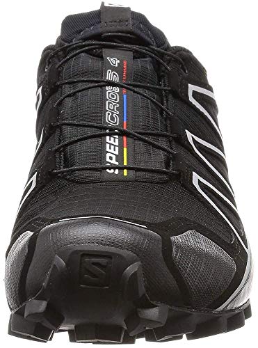 Salomon Men's Speedcross 4 Trail Running, Black/Black/Black Metallic, 12