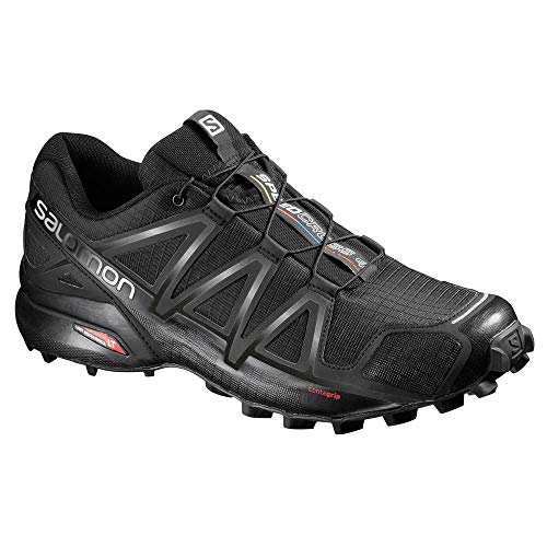 Salomon Men's Speedcross 4 Trail Running, Black/Black/Black Metallic, 12