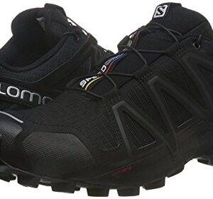 Salomon Men's Speedcross 4 Trail Running, Black/Black/Black Metallic, 12