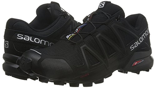 Salomon Men's Speedcross 4 Trail Running, Black/Black/Black Metallic, 12