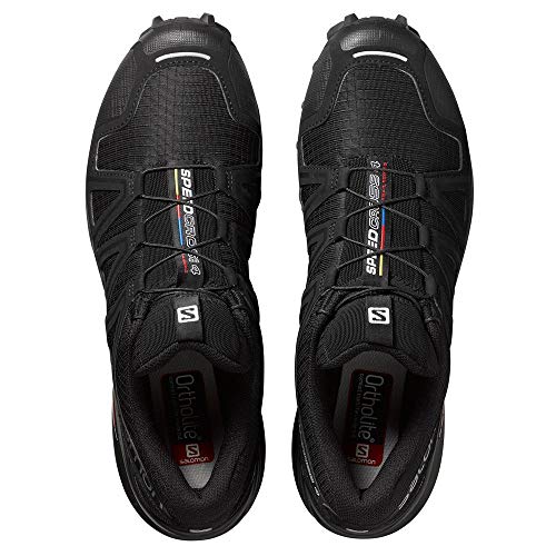 Salomon Men's Speedcross 4 Trail Running, Black/Black/Black Metallic, 12