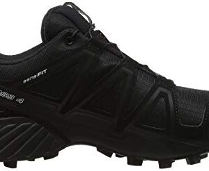 Salomon Men's Speedcross 4 Trail Running, Black/Black/Black Metallic, 12